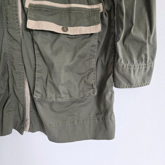 Cabi Military Utility Anorak Safari Jacket Contrast Trim Olive Green - Picture 2 of 8